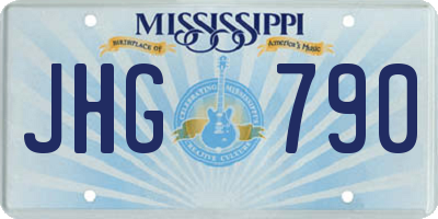 MS license plate JHG790