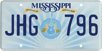 MS license plate JHG796