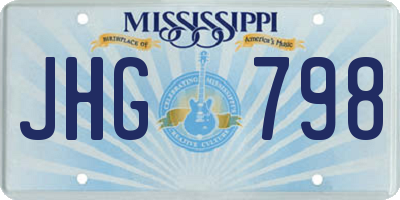 MS license plate JHG798