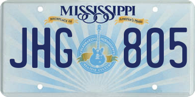 MS license plate JHG805