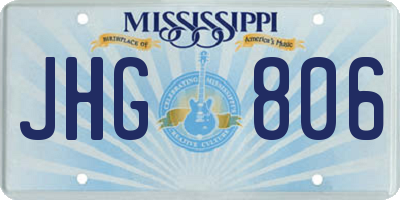 MS license plate JHG806