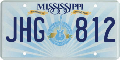 MS license plate JHG812