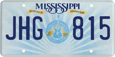 MS license plate JHG815