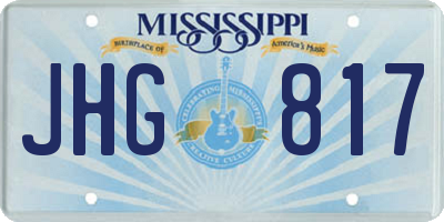 MS license plate JHG817