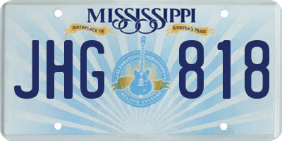 MS license plate JHG818