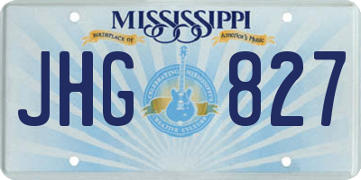 MS license plate JHG827
