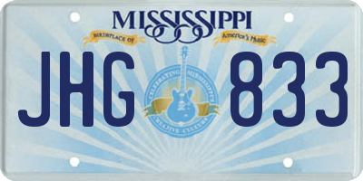 MS license plate JHG833