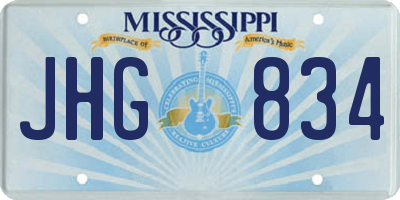 MS license plate JHG834