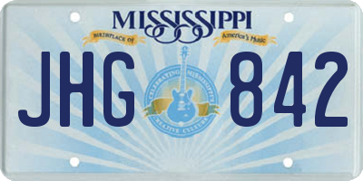 MS license plate JHG842