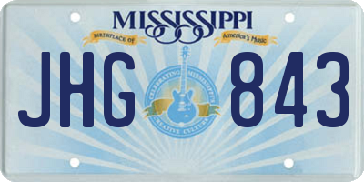 MS license plate JHG843