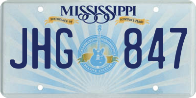 MS license plate JHG847