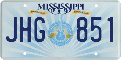 MS license plate JHG851