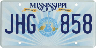 MS license plate JHG858