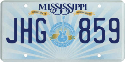 MS license plate JHG859