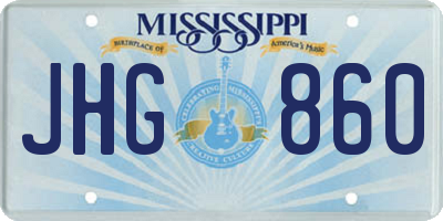 MS license plate JHG860