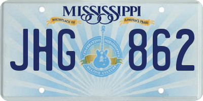MS license plate JHG862