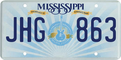 MS license plate JHG863