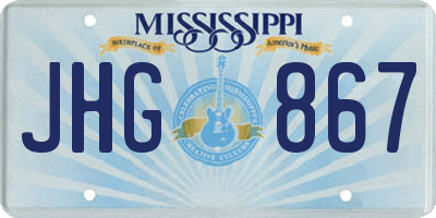 MS license plate JHG867