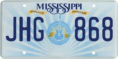 MS license plate JHG868