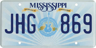 MS license plate JHG869