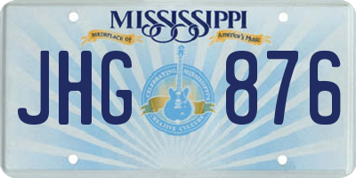 MS license plate JHG876