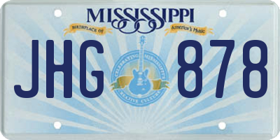 MS license plate JHG878