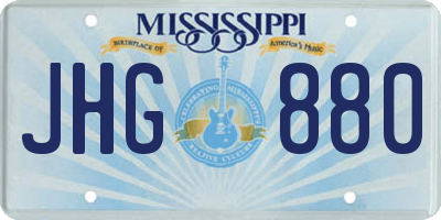 MS license plate JHG880