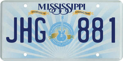 MS license plate JHG881