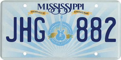 MS license plate JHG882