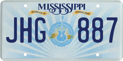 MS license plate JHG887