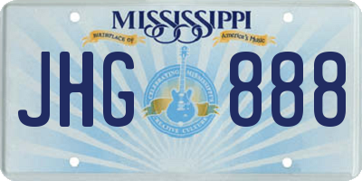 MS license plate JHG888