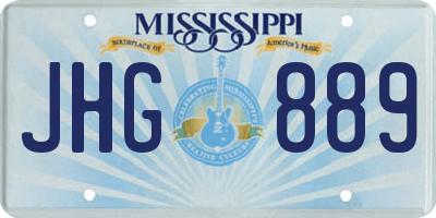 MS license plate JHG889