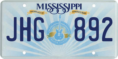MS license plate JHG892