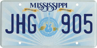 MS license plate JHG905