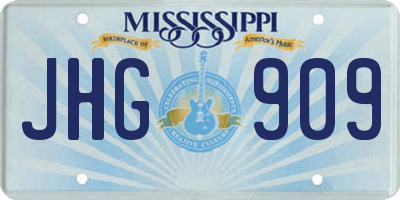 MS license plate JHG909