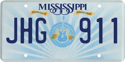 MS license plate JHG911