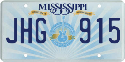MS license plate JHG915