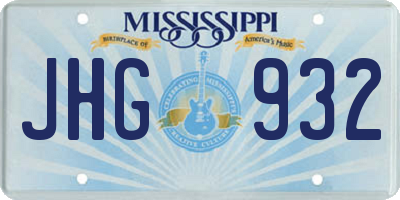 MS license plate JHG932