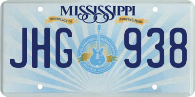 MS license plate JHG938