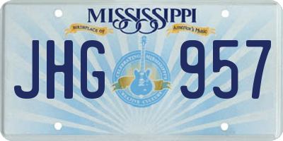 MS license plate JHG957