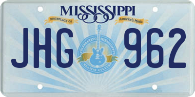 MS license plate JHG962