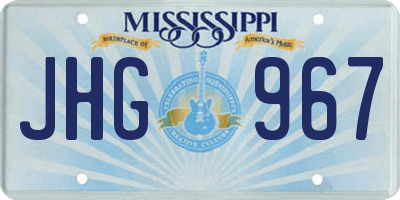 MS license plate JHG967