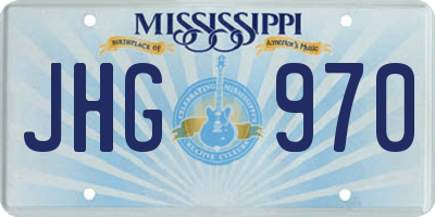 MS license plate JHG970