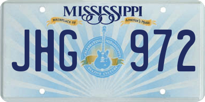 MS license plate JHG972