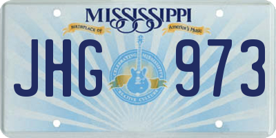 MS license plate JHG973