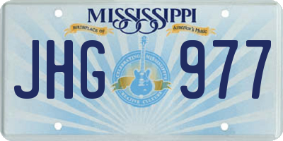 MS license plate JHG977