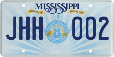 MS license plate JHH002