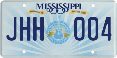 MS license plate JHH004
