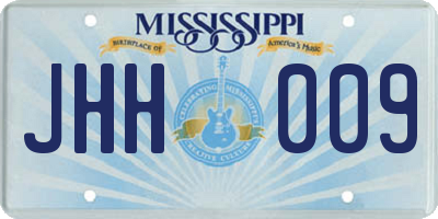 MS license plate JHH009