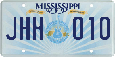 MS license plate JHH010
